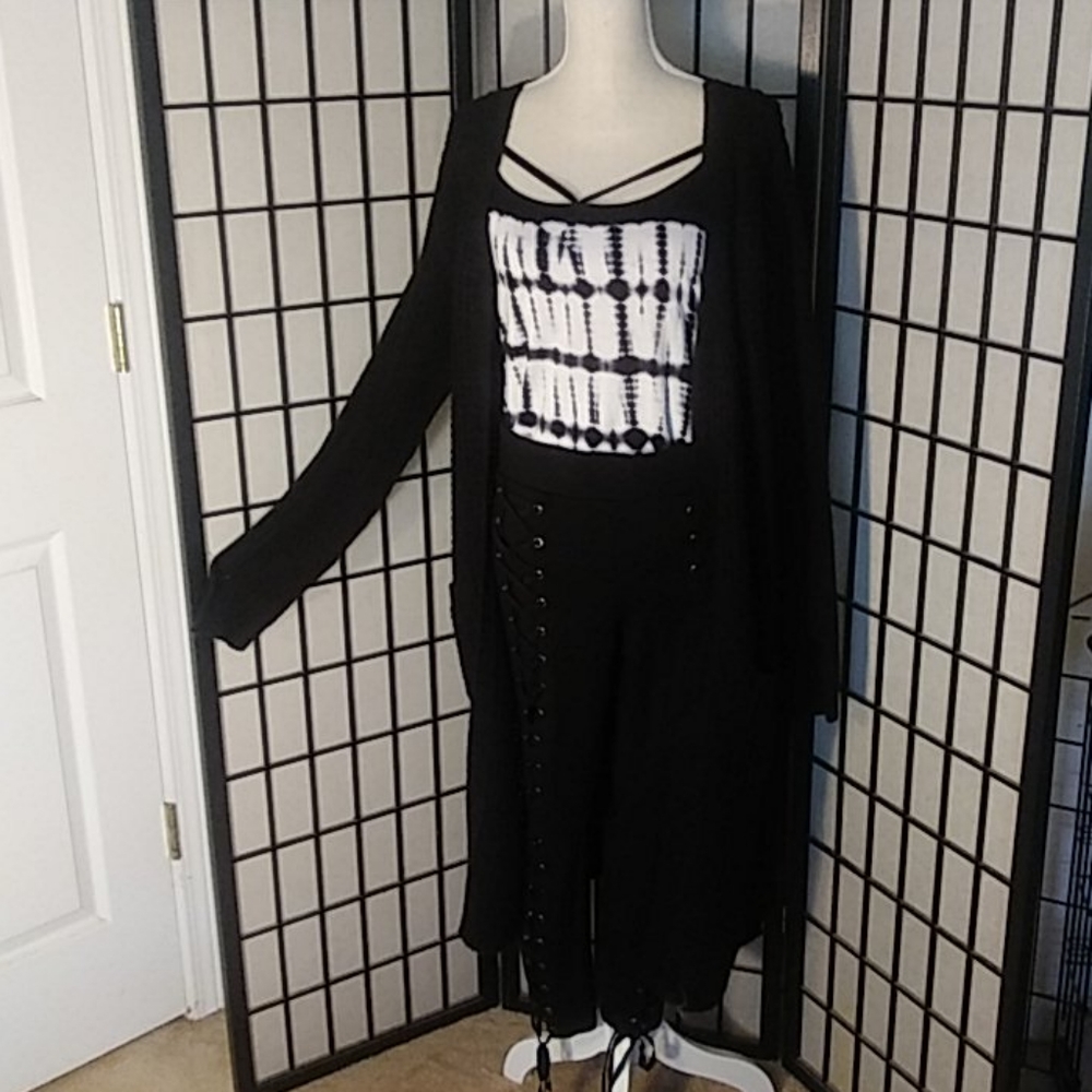 Long Black Cardigan with pockets
